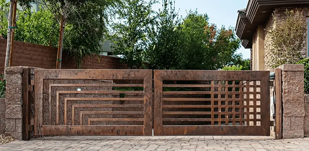 Custom driveway gate installation for a home entrance in Myrtle Beach, SC