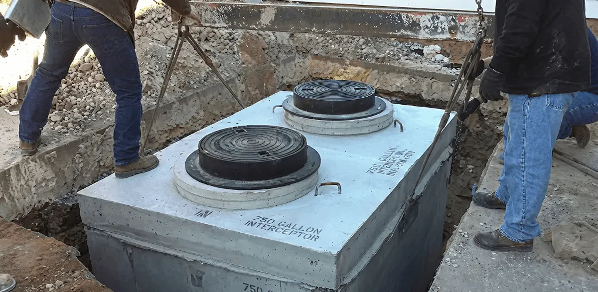 Grease trap installation for a commercial property drainage system in Myrtle Beach, SC