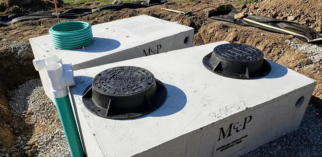 Grease trap installation unit set in place for drainage protection in Myrtle Beach, SC