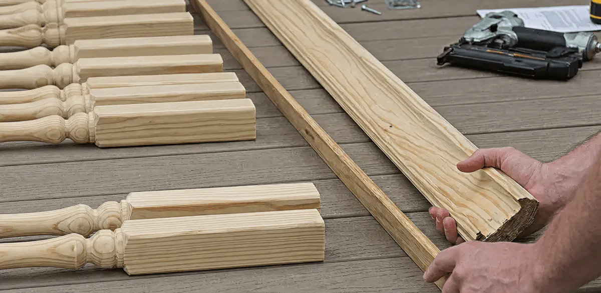 Handrail installation materials and wood components for stair rail work in Myrtle Beach, SC
