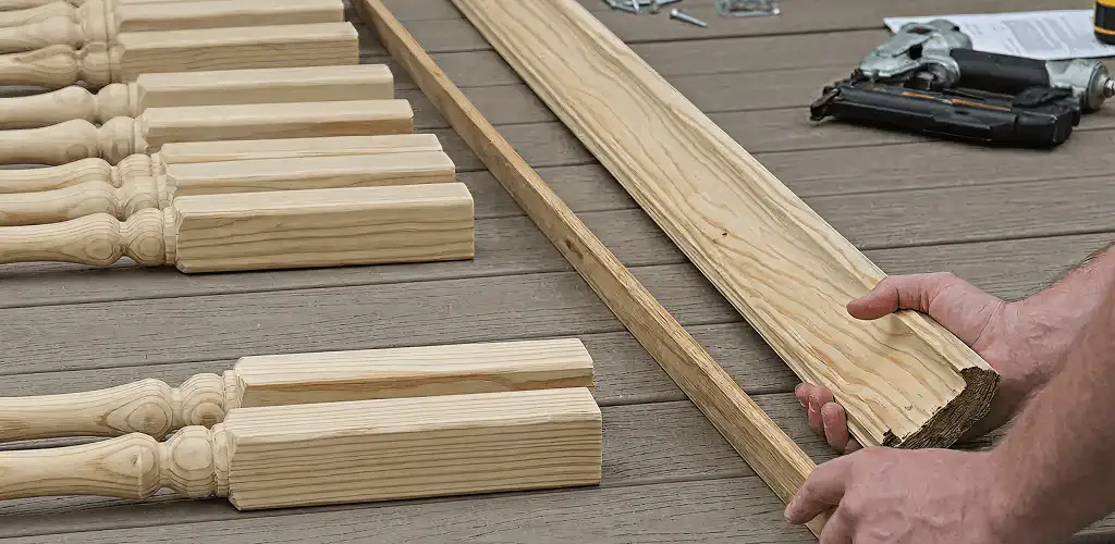 Handrail installation materials and wood components for stair rail work in Myrtle Beach, SC